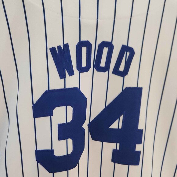 CHICAGO CUBS KERRY WOOD WHITE PINSTRIPE #34 MLB JERSEY -Size Small - Picture 5 of 8